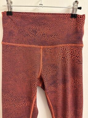 Lululemon athletica Orange/black High-Rise Leggings with Textured Waistband